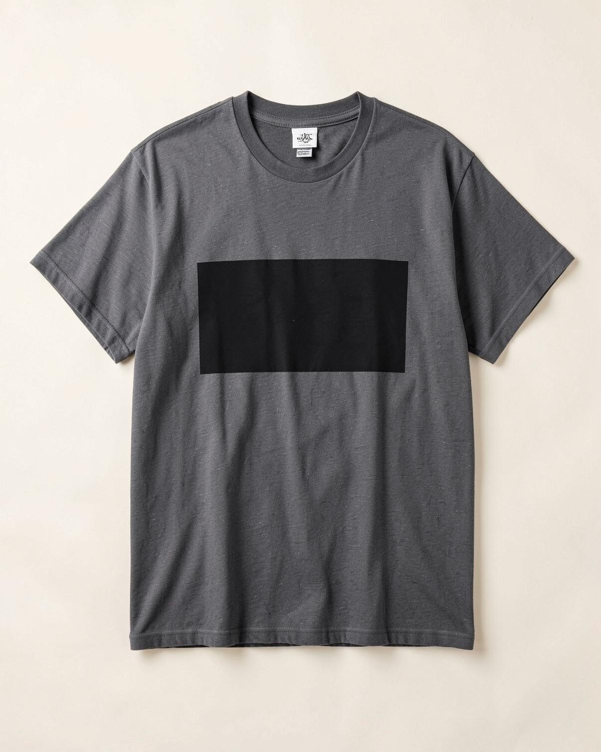 Charcoal oversized tee with a wide block logo print